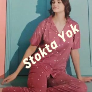 PİJAMONİ Milan Kadın Önden Düğmeli Kısa Kol Pijama Takımı